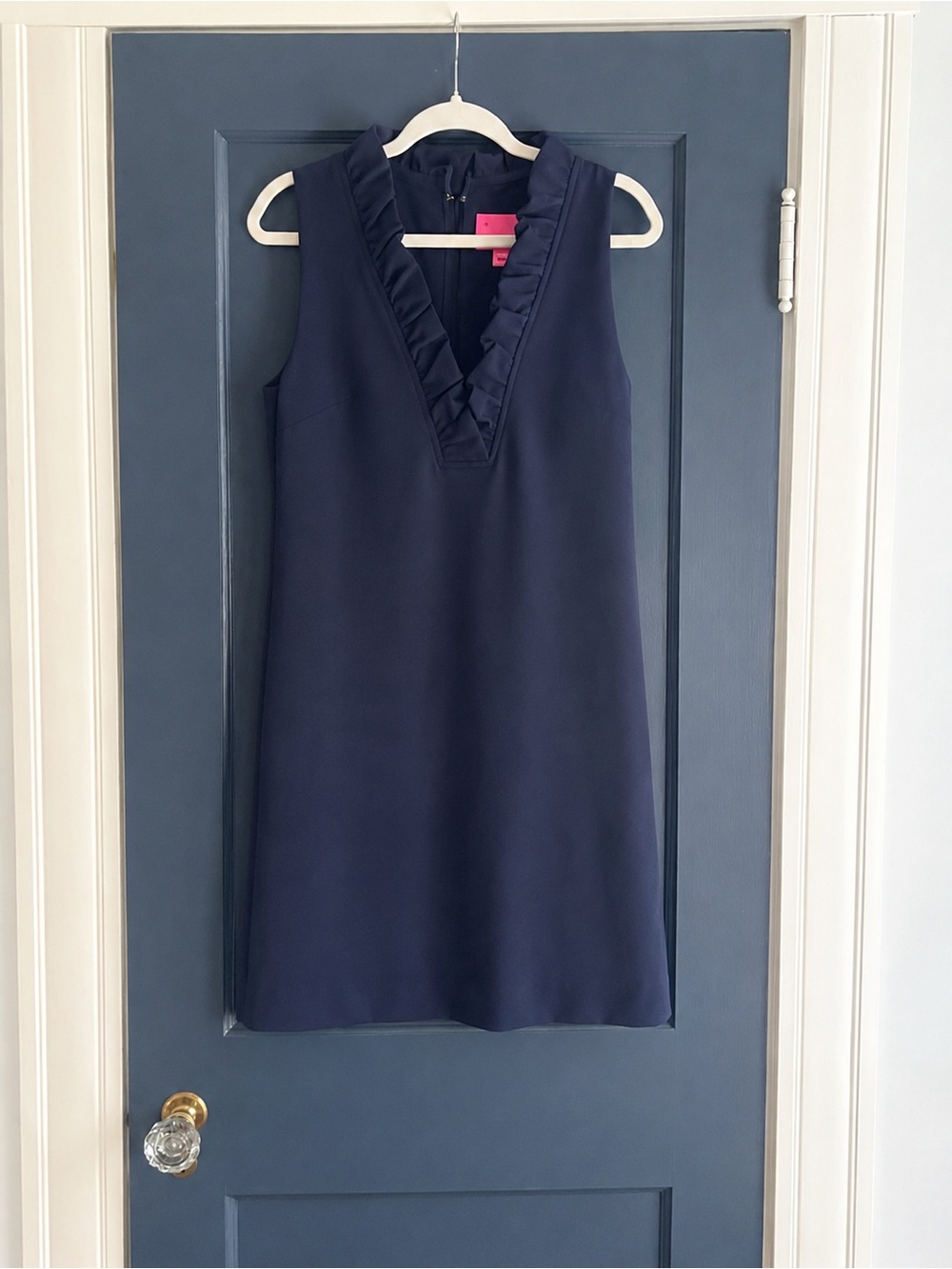 Lilly Pulitzer Navy Ruffle Shift Dress – Size Small